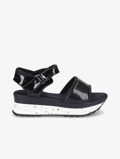 Nu-pieds compensés vernis - Noir - 5