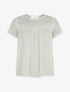 Top uni en voile et dentelle - Blanc - 1