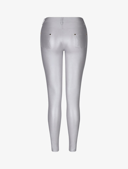 Pantalon lamé coupe skinny - Argent - 2