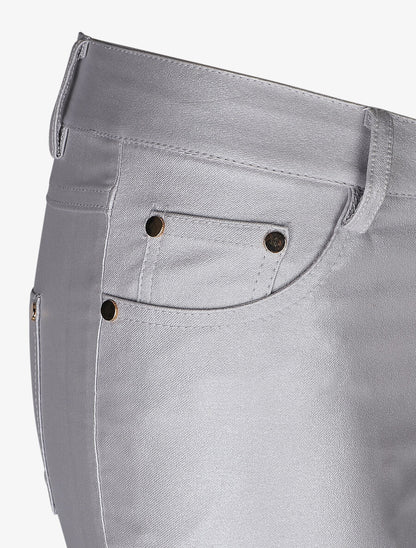 Pantalon lamé coupe skinny - Argent - 3