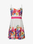 Robe patineuse imprimé fleuri - Blanc - 1