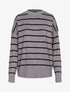 Pull coupe loose à rayures - Gris/noir - 3