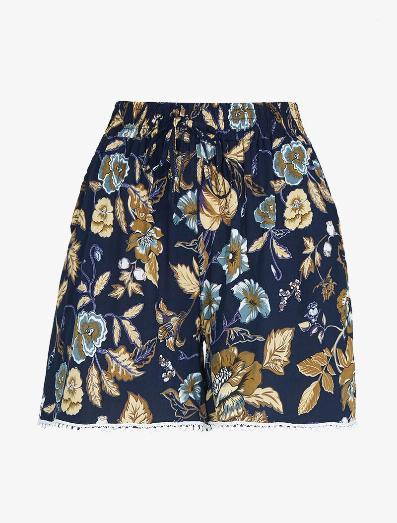 Short ample à imprimé fleuri - Marine - 3