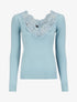 Pull à décolleté profond en U - Bleu ciel - 1