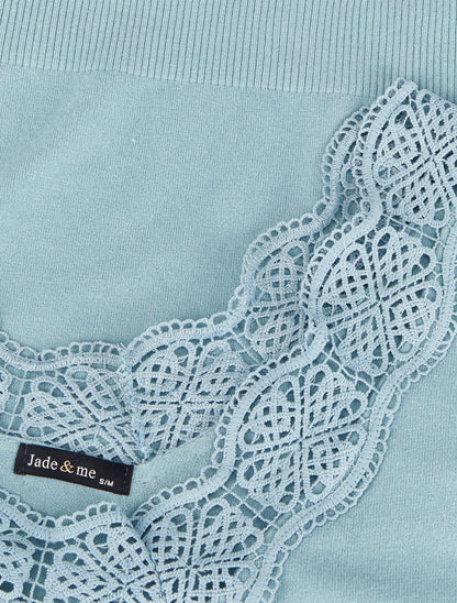 Pull à décolleté profond en U - Bleu ciel - 3