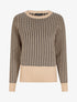 Pull imprimé pied-de-coq - Camel/noir - 1
