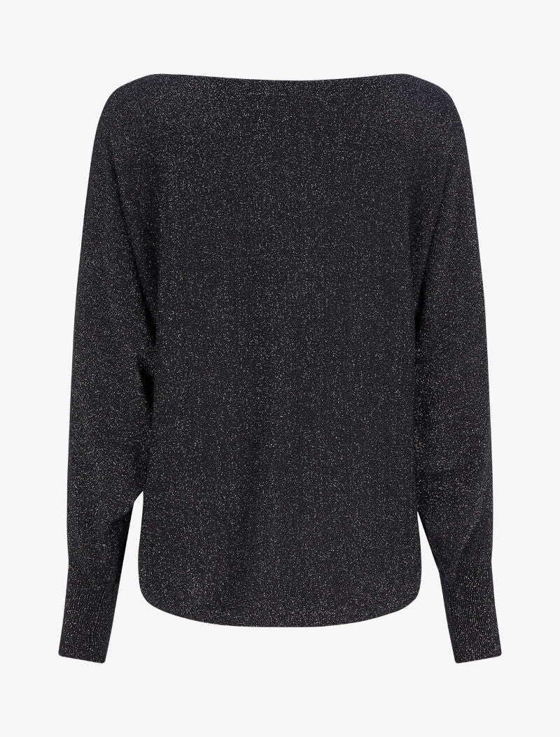 Pull fin oversize chauve-souris irisé - Noir - 2