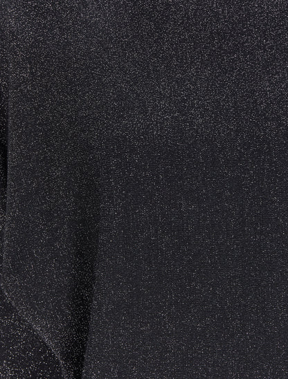 Pull fin oversize chauve-souris irisé - Noir - 3