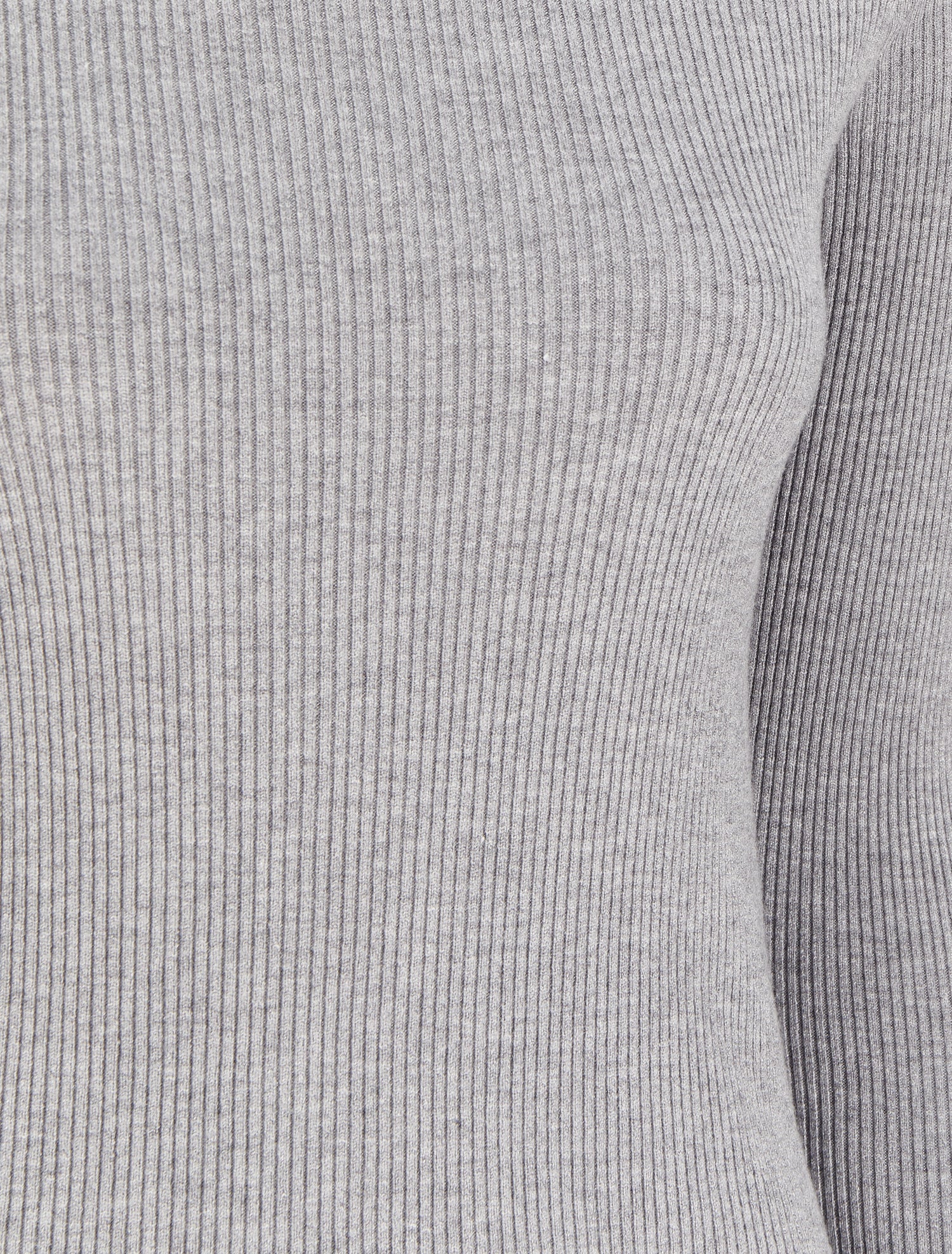 Pull col montant côtelé - Gris chiné - 3
