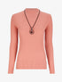 Pull effet maille tressée - Rose saumon - 1