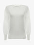 Pull à manches bouffantes en voile transparent - Blanc - 1
