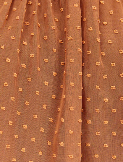 Blouse en plumetis à col mao - Camel - 3