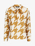 Blouse à col lavallière à imprimé pied de coq - Moutarde - 1