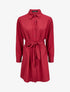 Robe chemise ample à ceinture - Bordeaux - 4