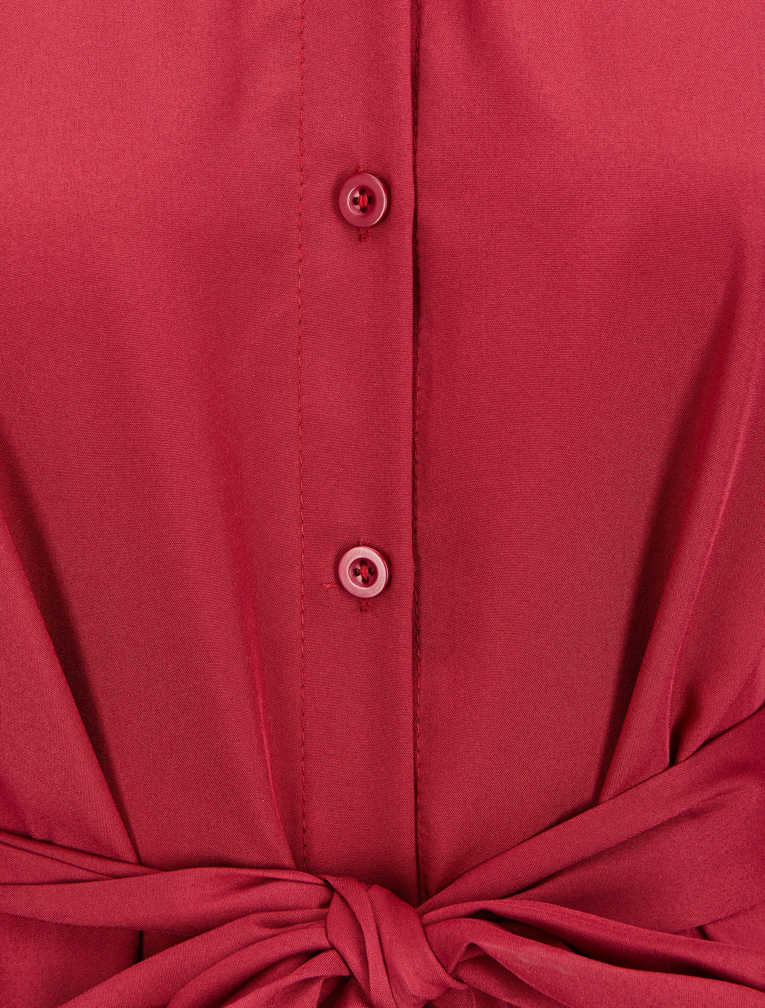 Robe chemise ample à ceinture - Bordeaux - 3