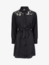 Robe chemise ample à épaules en dentelle - Noir - 4