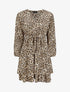 Robe patineuse imprimé léopard - Beige/noir - 1