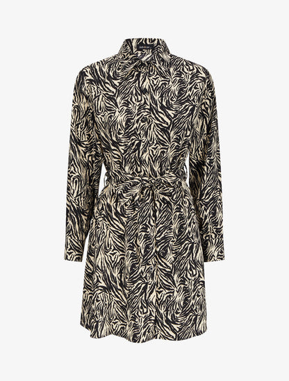 Robe chemise imprimé zèbre - Blanc/noir - 1