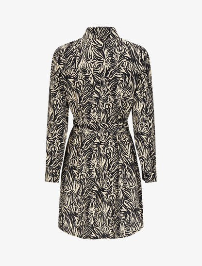 Robe chemise imprimé zèbre - Blanc/noir - 2