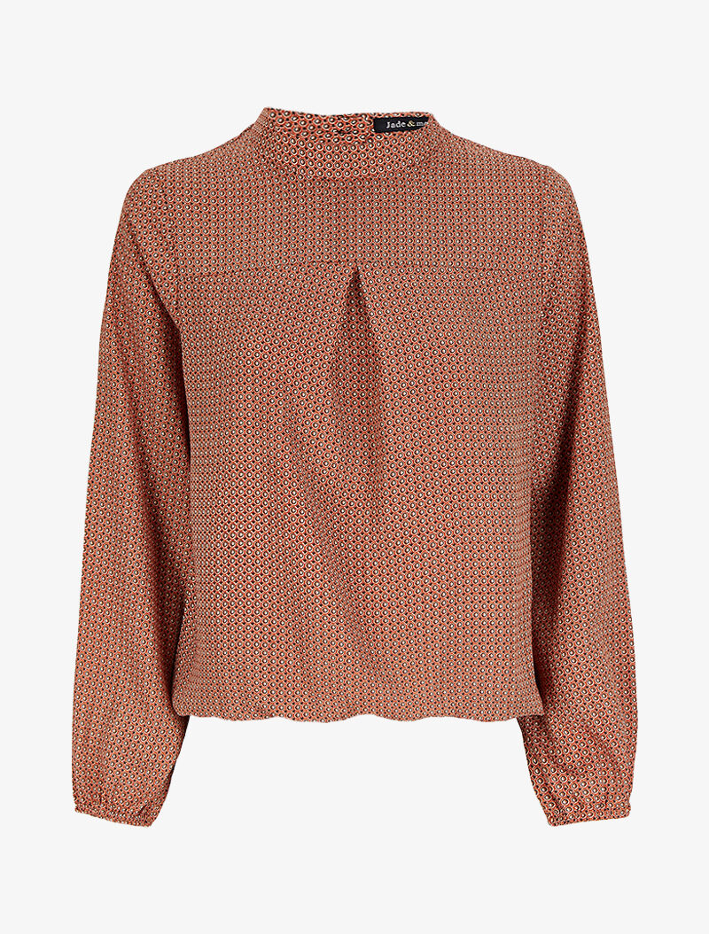 Blouse à motifs géométriques - Rouge - 4