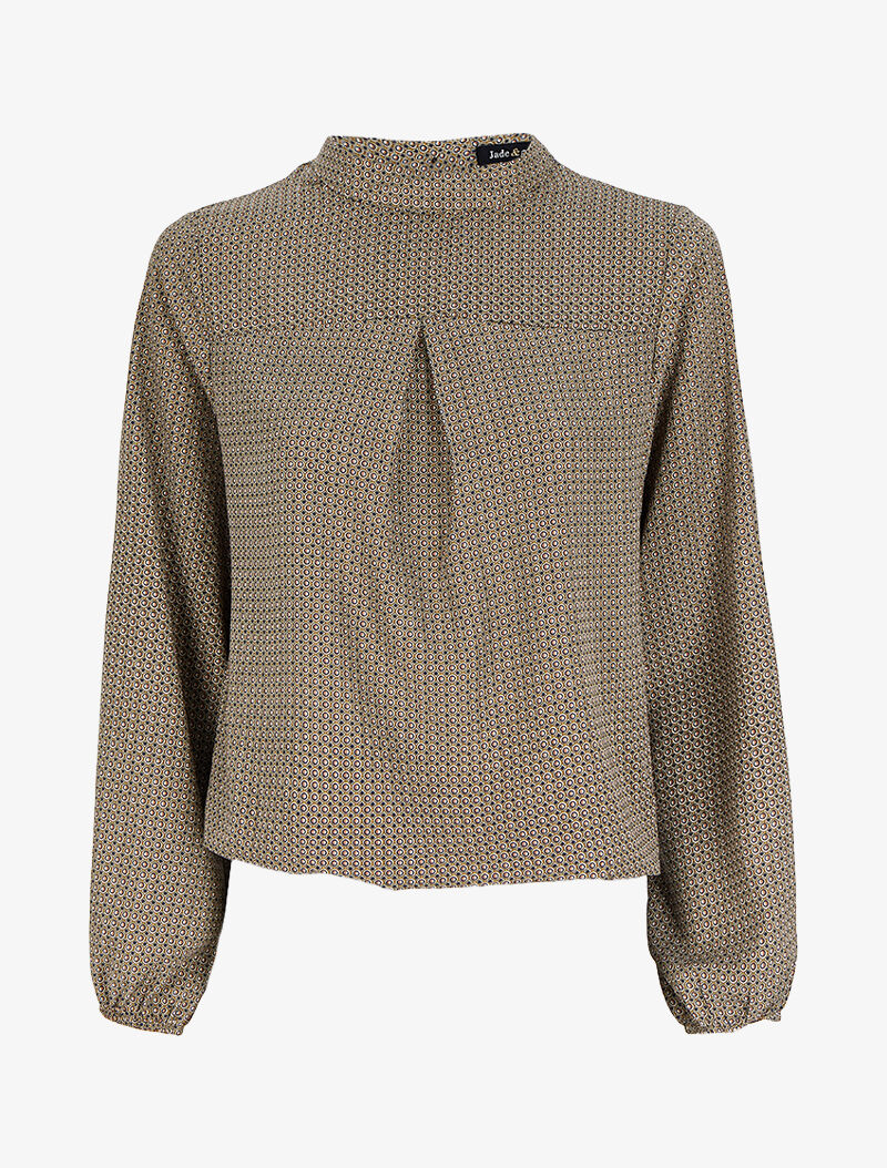 Blouse à motifs géométriques - Vert - 4