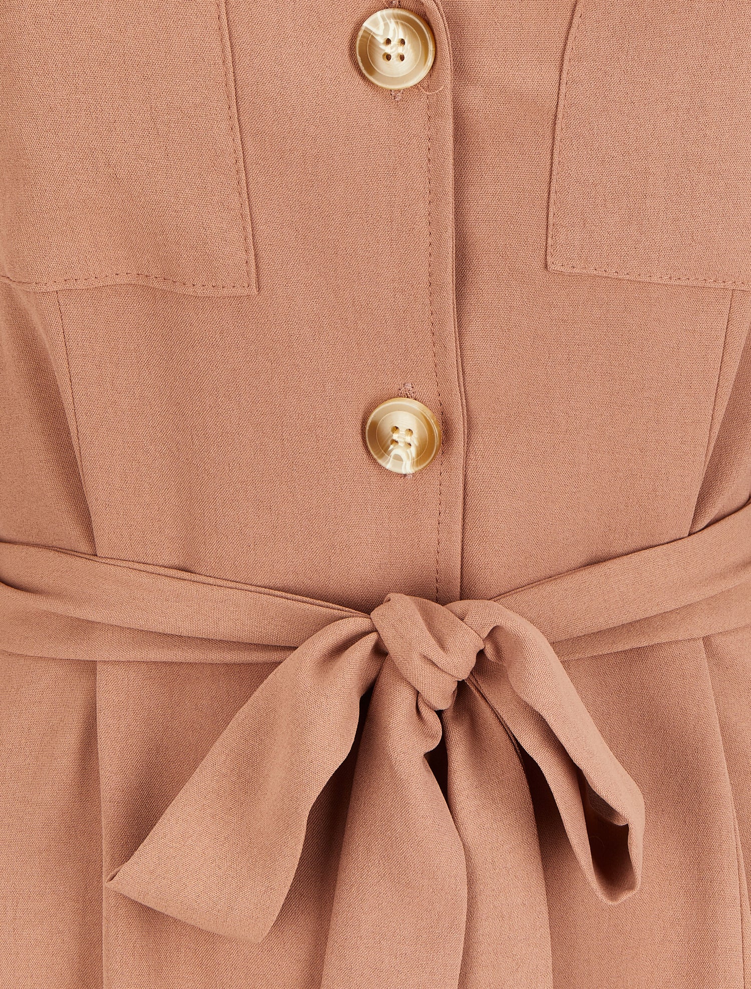 Robe chemise mi-longue à poches à rabats - Vieux rose - 3