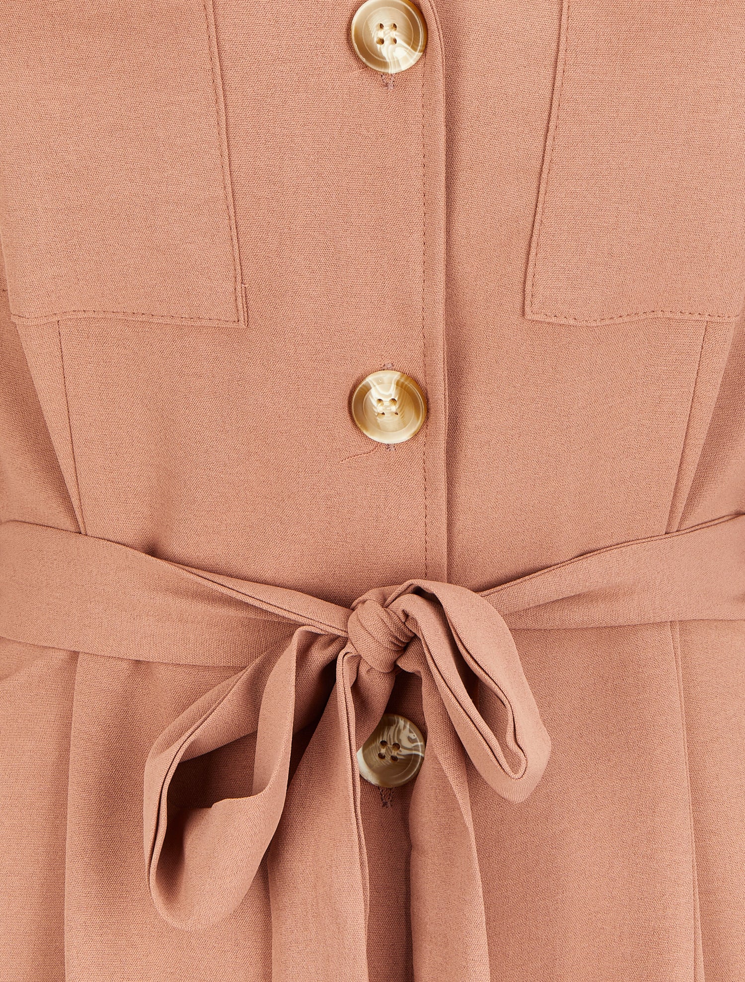 Robe chemise mi-longue à poches à rabats - Rose poudré - 3
