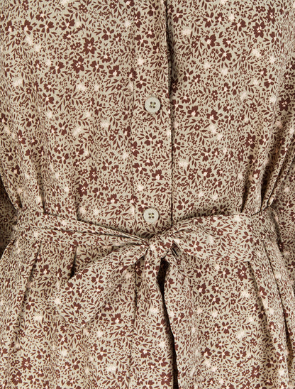 Robe chemise à imprimé petites fleurs sauvages - Vert pâle - 3