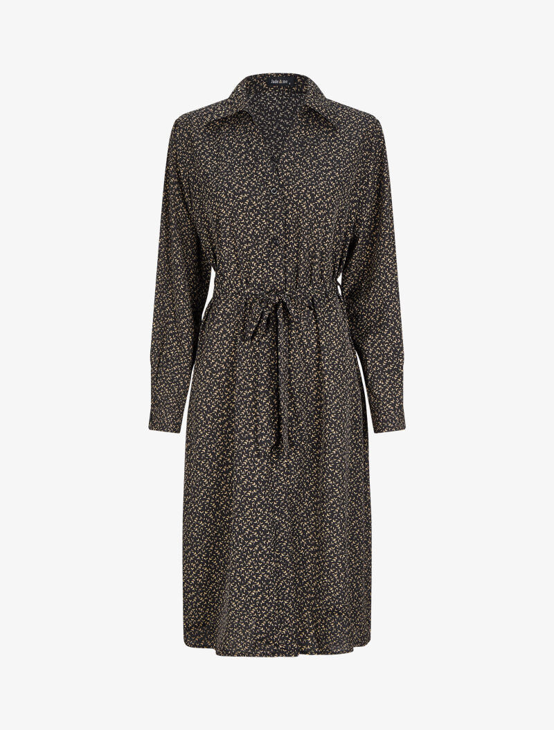 Robe chemise à imprimé feuilles d&