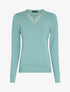 Pull à col V en dentelle - Bleu ciel - 1