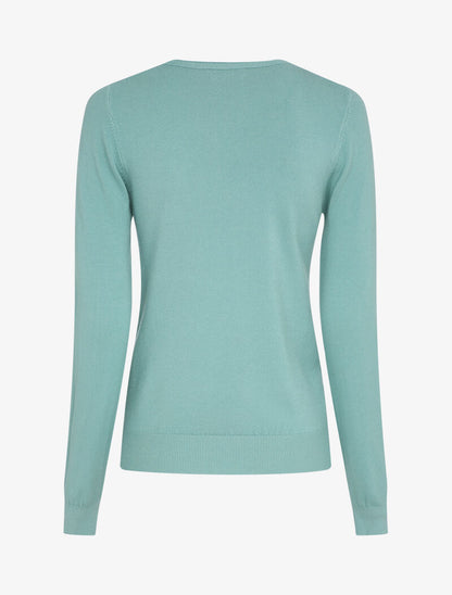 Pull à col V en dentelle - Bleu ciel - 2