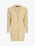 Gilet long à manches à empiècement brodé - Beige - 5