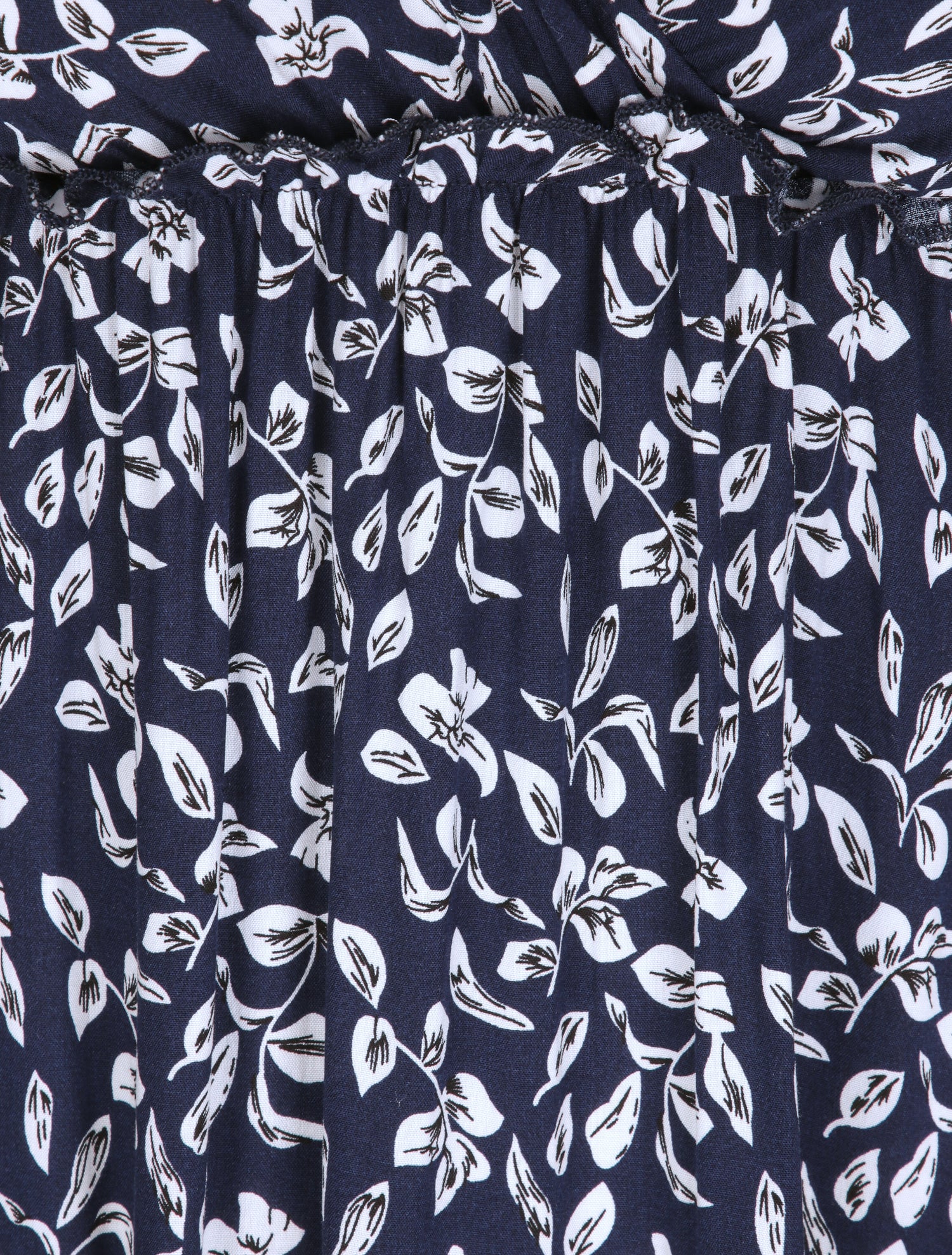 Robe longue à imprimé feuillage - Marine - 4