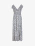 Robe longue à imprimé feuillage - Blanc - 5