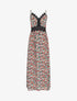 Robe longue fleurie et à fines broderies - Noir - 1