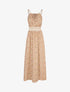 Robe longue à imprimé fleuri et taille brodée - Orange - 5