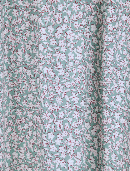 Robe longue à imprimé pivoines - Vert d&
