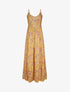 Robe longue à imprimé fleuri - Moutarde - 4