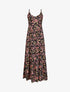 Robe longue à imprimé fleuri - Noir - 1