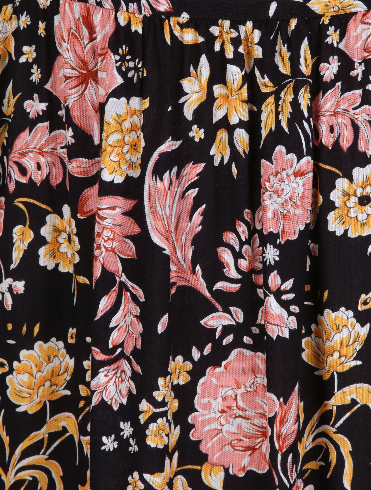 Robe longue à imprimé fleuri - Noir - 4