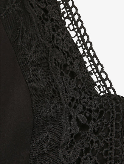 Robe longue à manches volantées - Noir - 3