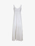 Robe longue empire à col V en dentelle - Blanc - 4