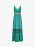 Robe longue cintrée coupe empire - Vert - 4