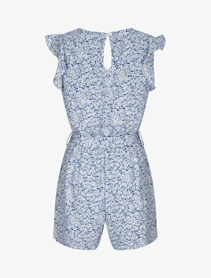 Combishort à imprimé fleuri - Bleu - 2