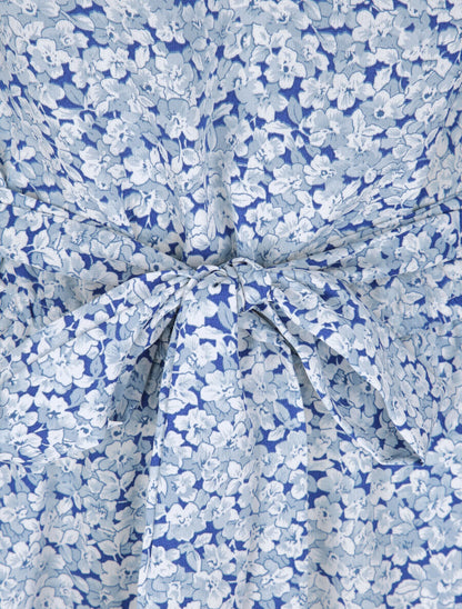 Combishort à imprimé fleuri - Bleu - 3