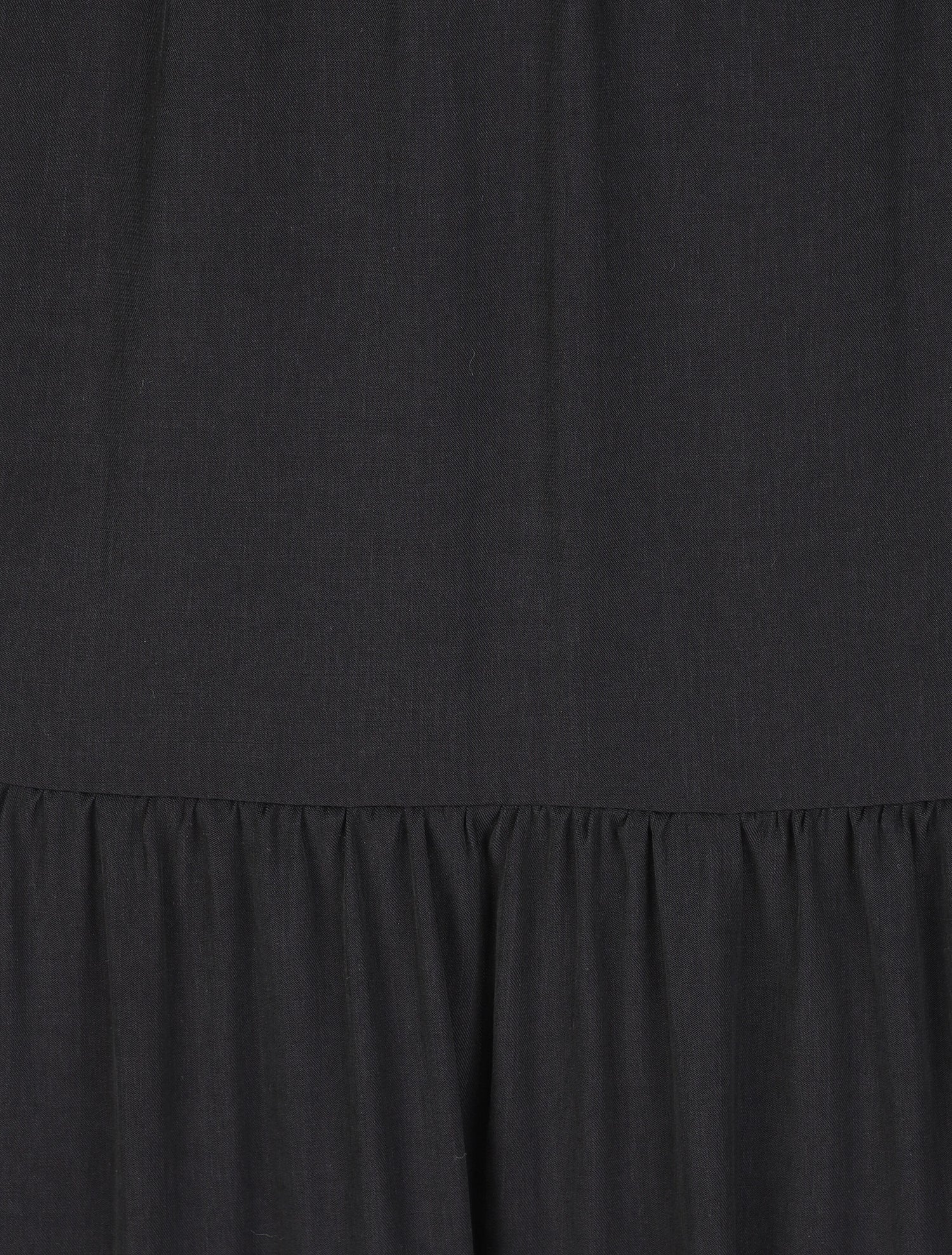Robe longue empire unie à bretelles à perles - Noir - 3