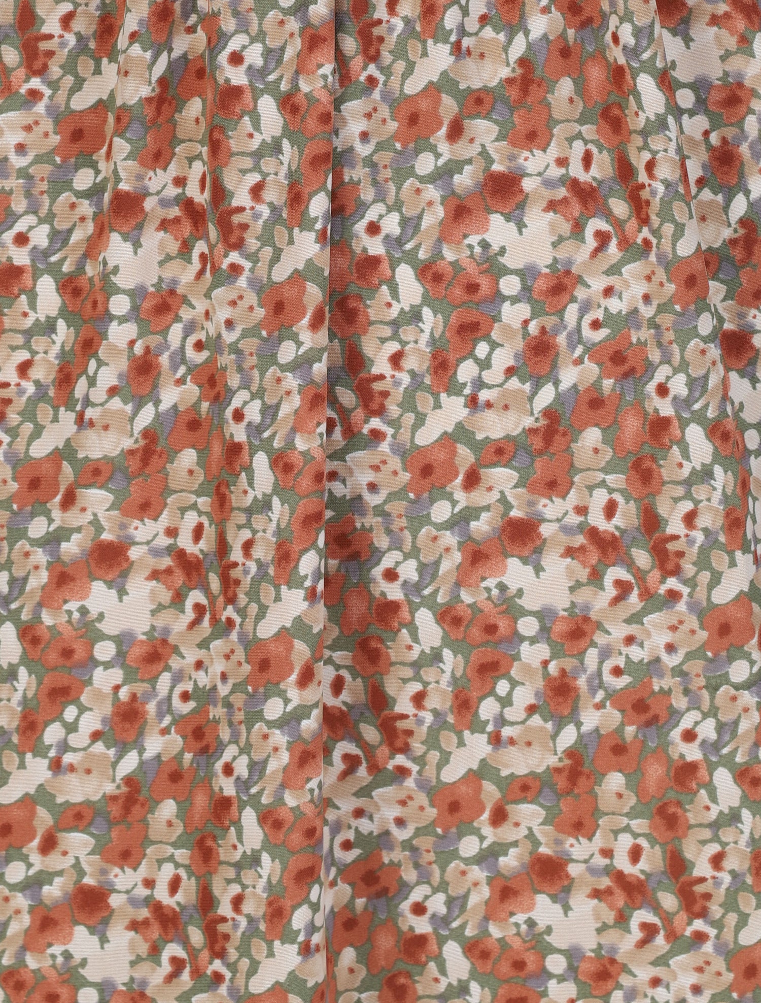 Robe longue empire imprimé fleuri à fines bretelles - Vert olive - 3
