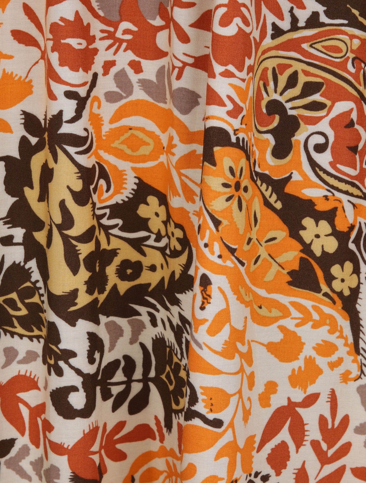 Robe longue imprimé foulard - Beige/orange - 4