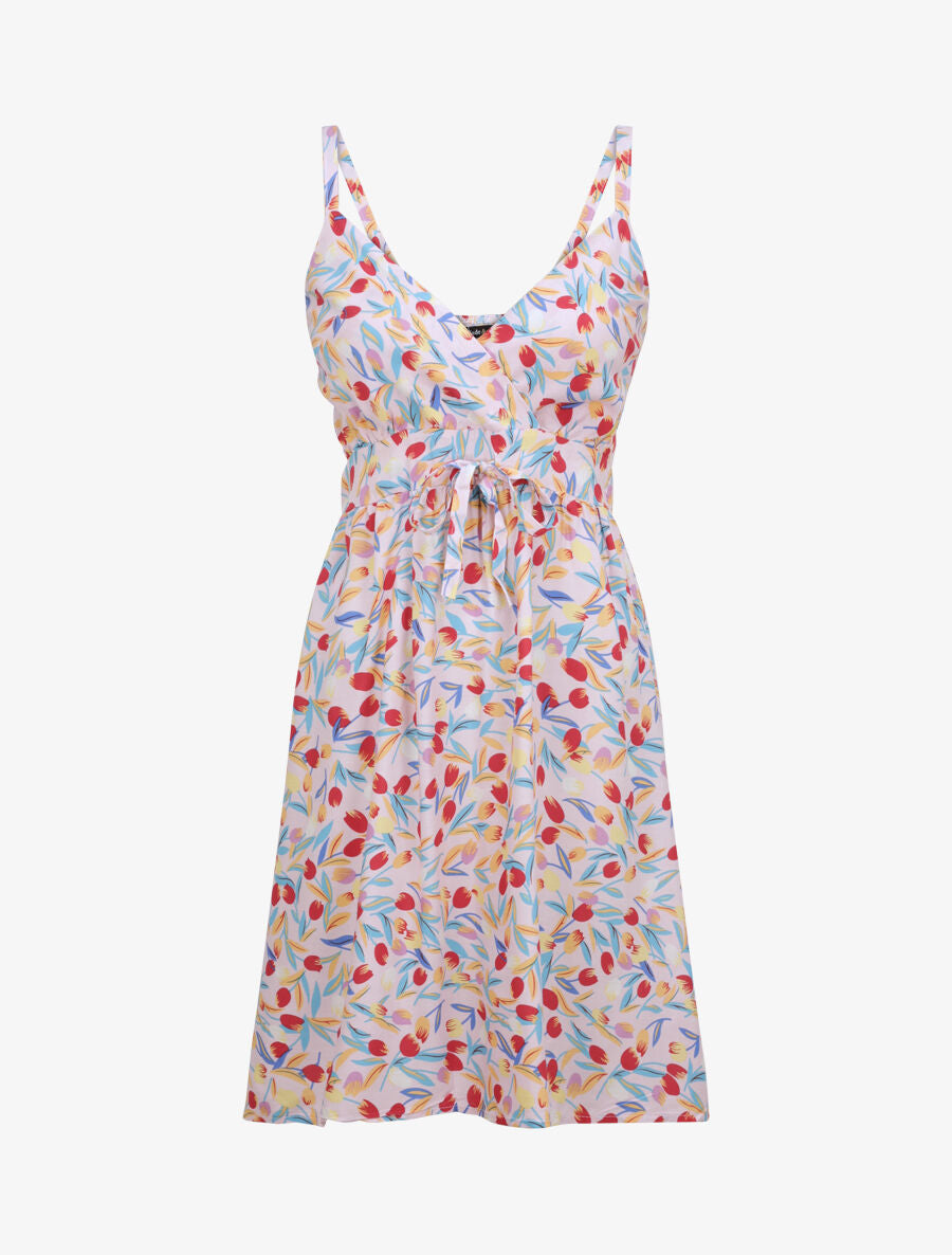 Robe patineuse imprimé roses - Rose - 1