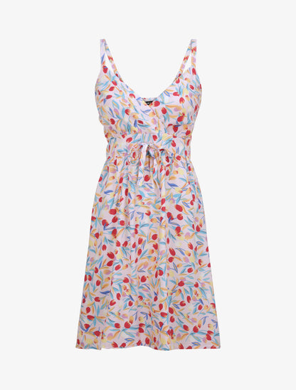 Robe patineuse imprimé roses - Rose - 1